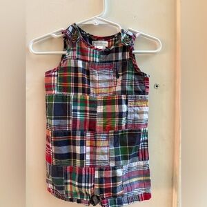 Ralph Lauren Madras Plaid Patchwork Romper